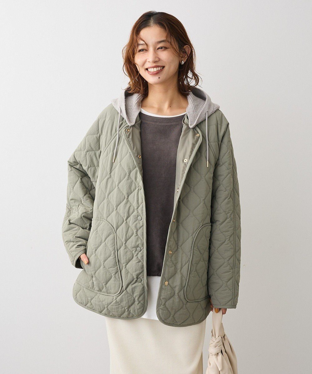 Green Parks ２ＷＡＹニットフードキルティングブルゾン 