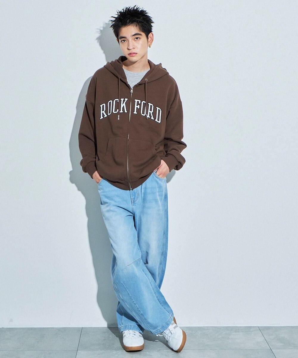 WEGO ワッペンロゴジップパーカー 