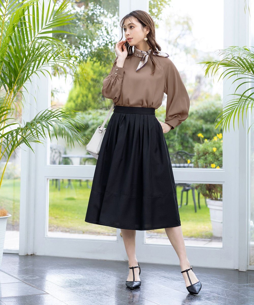 Tiaclasse 【洗える】ラグランパフスリーブブラウス 