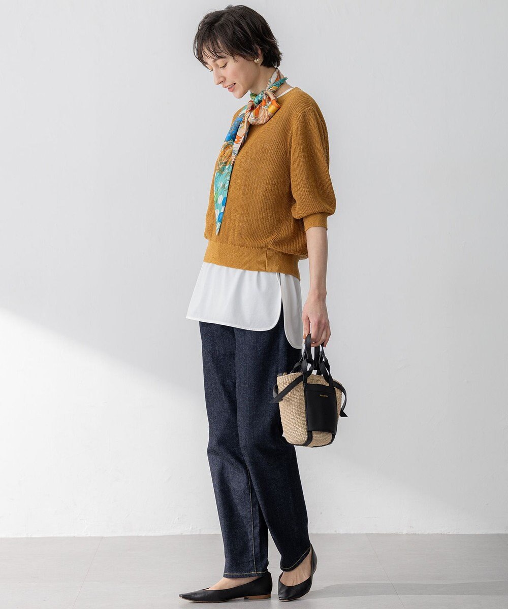 23区 L 【新色追加/洗える】コットンベアジャージー ノースリーブ Tシャツ 