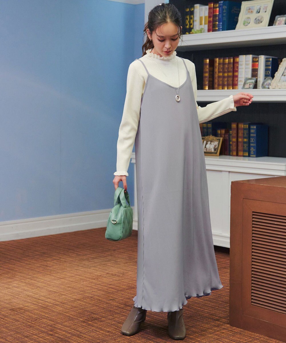 Tiaclasse 【洗える】プリーツキャミワンピース 