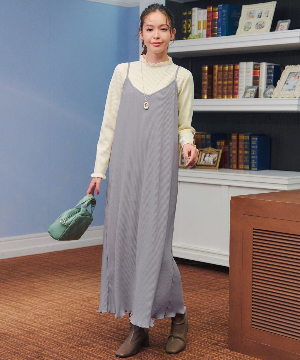 Tiaclasse 【洗える】プリーツキャミワンピース 