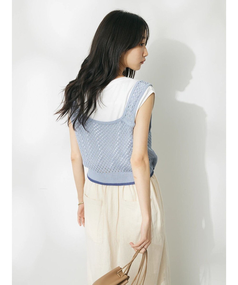 CRAFT STANDARD BOUTIQUE 配色メッシュニットビスチェ 