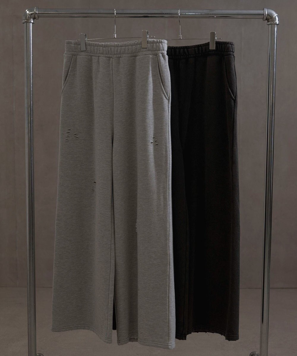 WEGO 【ウエストゴム】ダメージスウェットバギーパンツ 