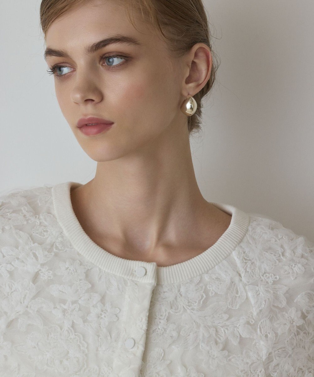 GRACE CONTINENTAL フラワー刺繍ニットカーディガン 