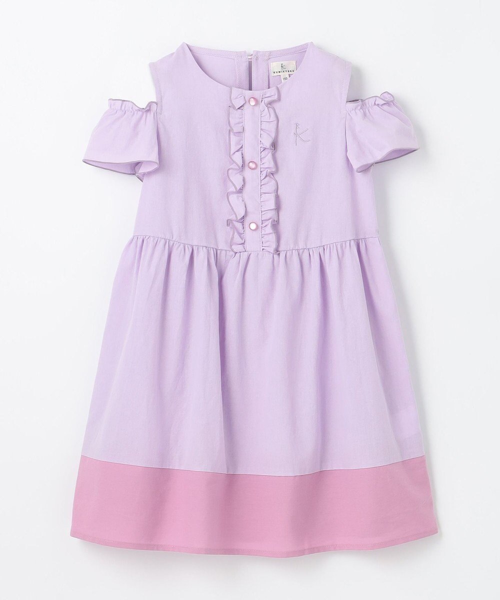 組曲 KIDS 【UVケア】【110-140㎝】バイカラー ワンピース 