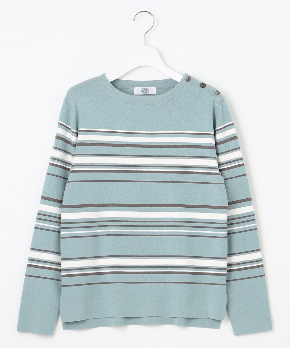 J.PRESS LADIES L 【洗える】RAYON STRETCH BORDER ボートネック ニット 