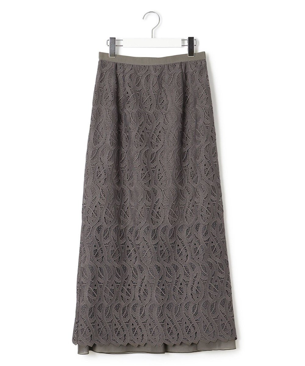23区 【洗える】ジオメトリックレース Iライン スカート 