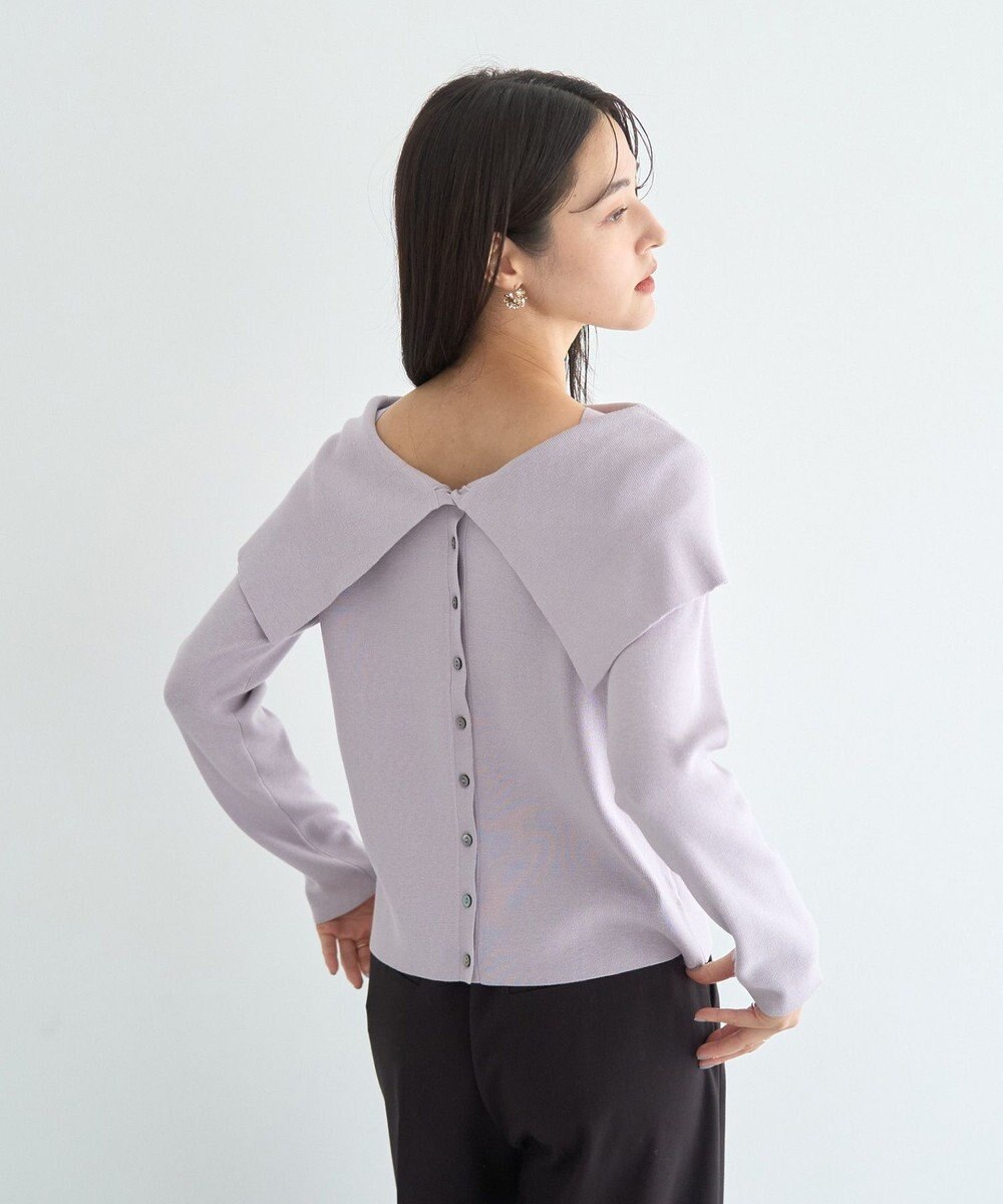 YECCA VECCA 2wayオフショルカラーカーディガン 