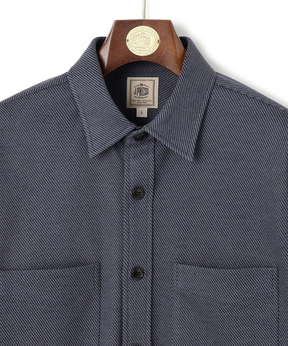 J.PRESS MEN ウールコットン ダブルカバーツイルシャツ 