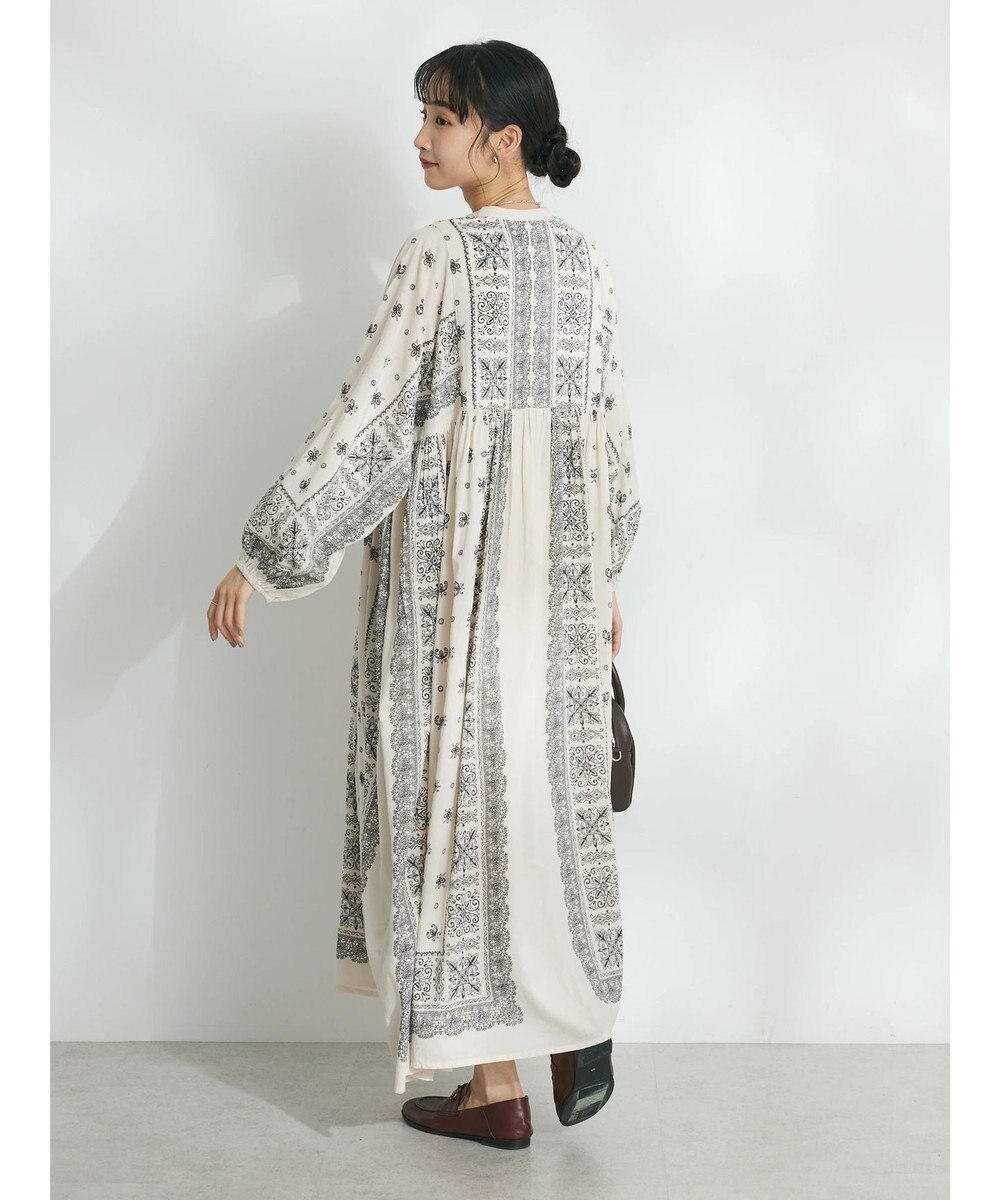 CRAFT STANDARD BOUTIQUE パネル柄ウエスト切り替えボリュームワンピース 