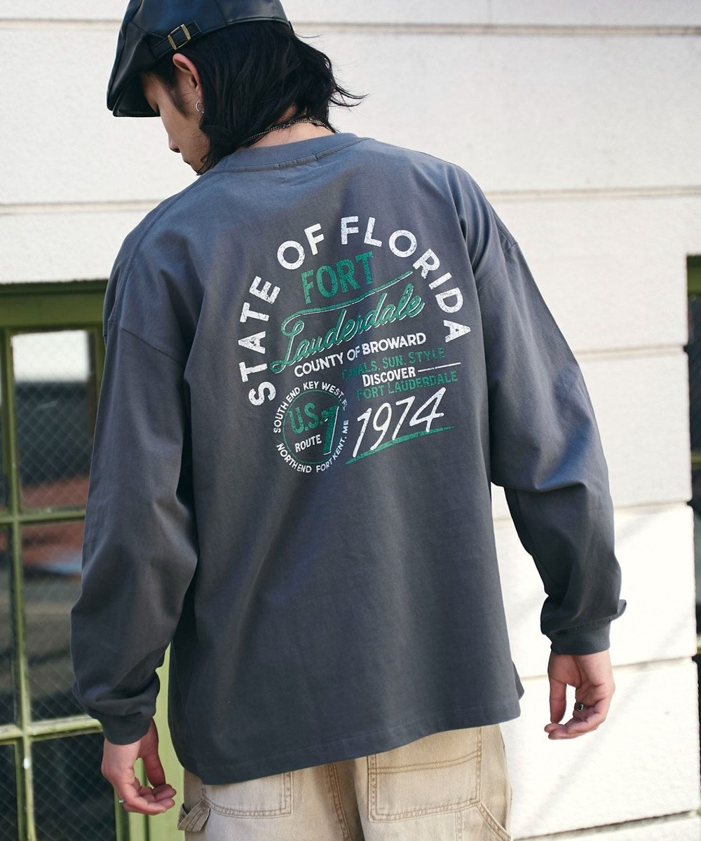 WEGO 【ユニセックス着用ITEM/MLサイズ展開】ヴィンテージライクグラフィックT（LS） 