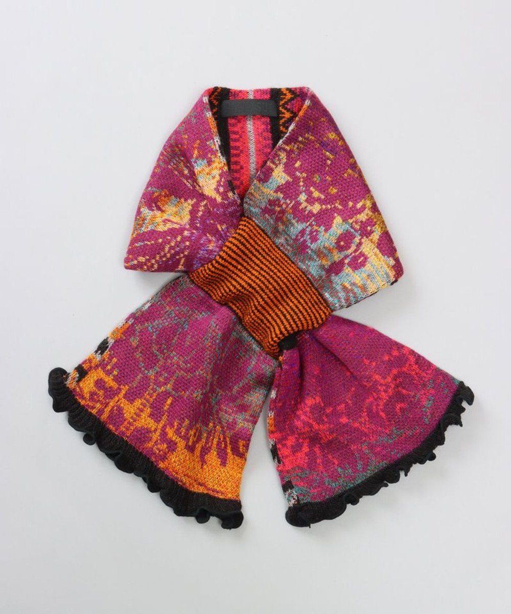 AURORA 【 ANNA SUI（アナ スイ）】ジャカードキャンディーマフラー(WASH) 