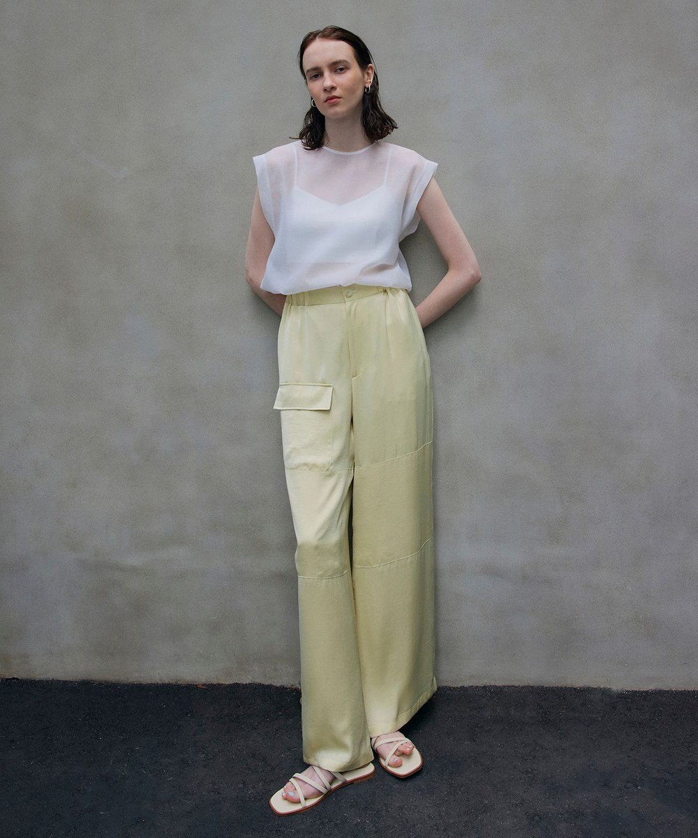 NAVE 【Nave・洗える/シアー素材】シアーリンクル ノースリーブブラウス 