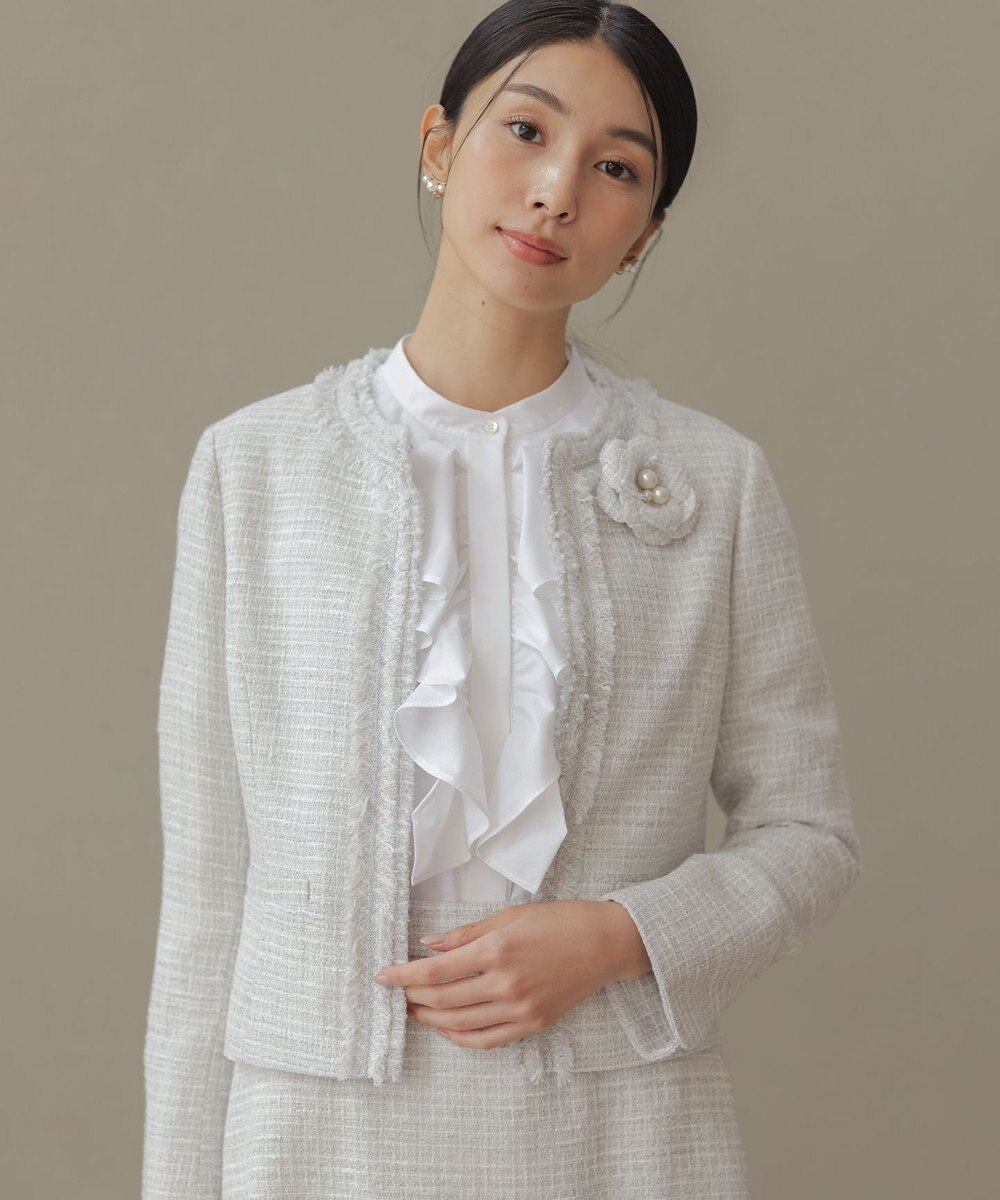 組曲 S 【KUMIKYOKU NAVY】ラメループモールツイード ジャケット 