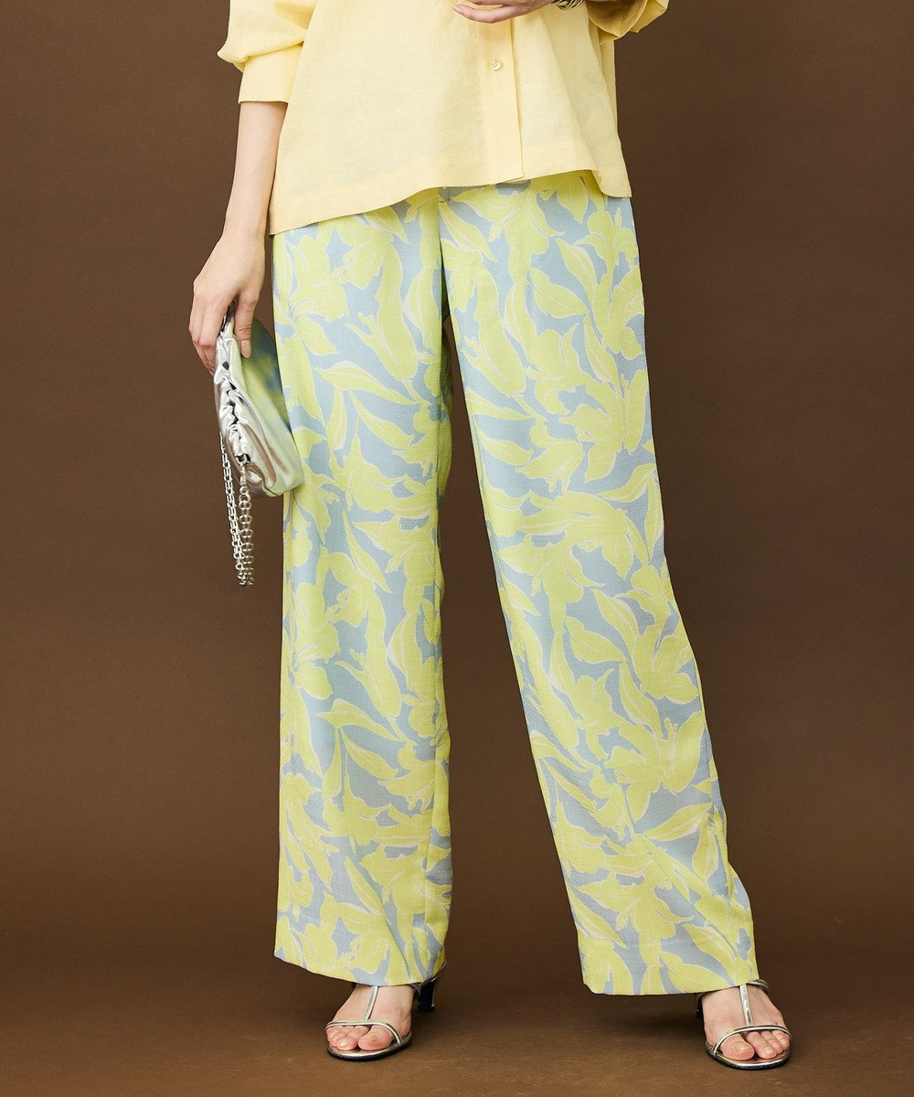 自由区 シアーカラミプリントワイド パンツ 