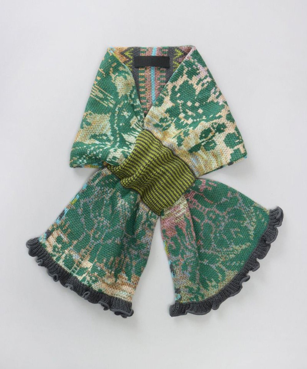 AURORA 【 ANNA SUI（アナ スイ）】ジャカードキャンディーマフラー(WASH) 