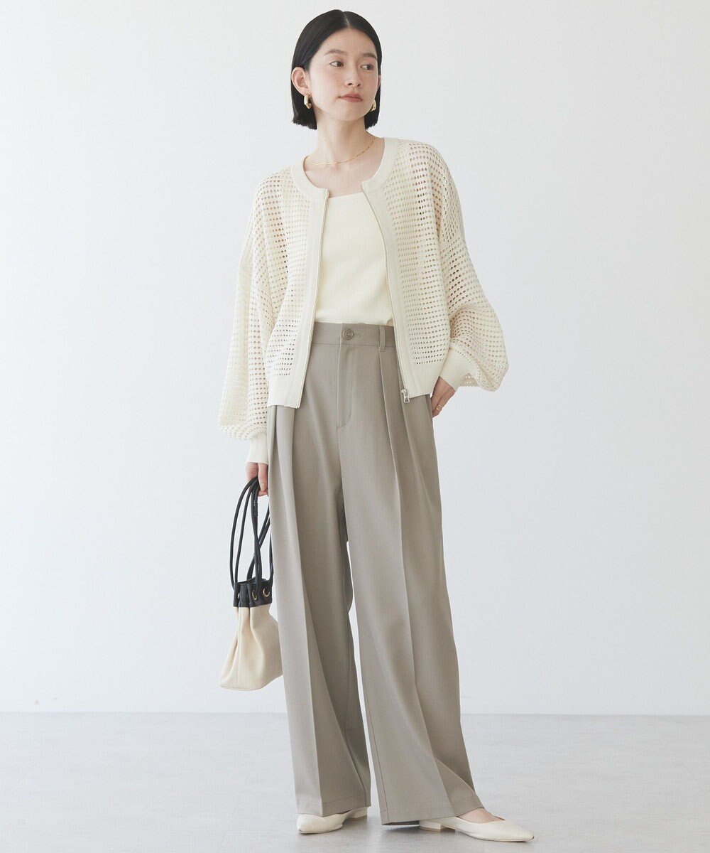 AMERICAN HOLIC ジップアップメッシュニットカーディガン 