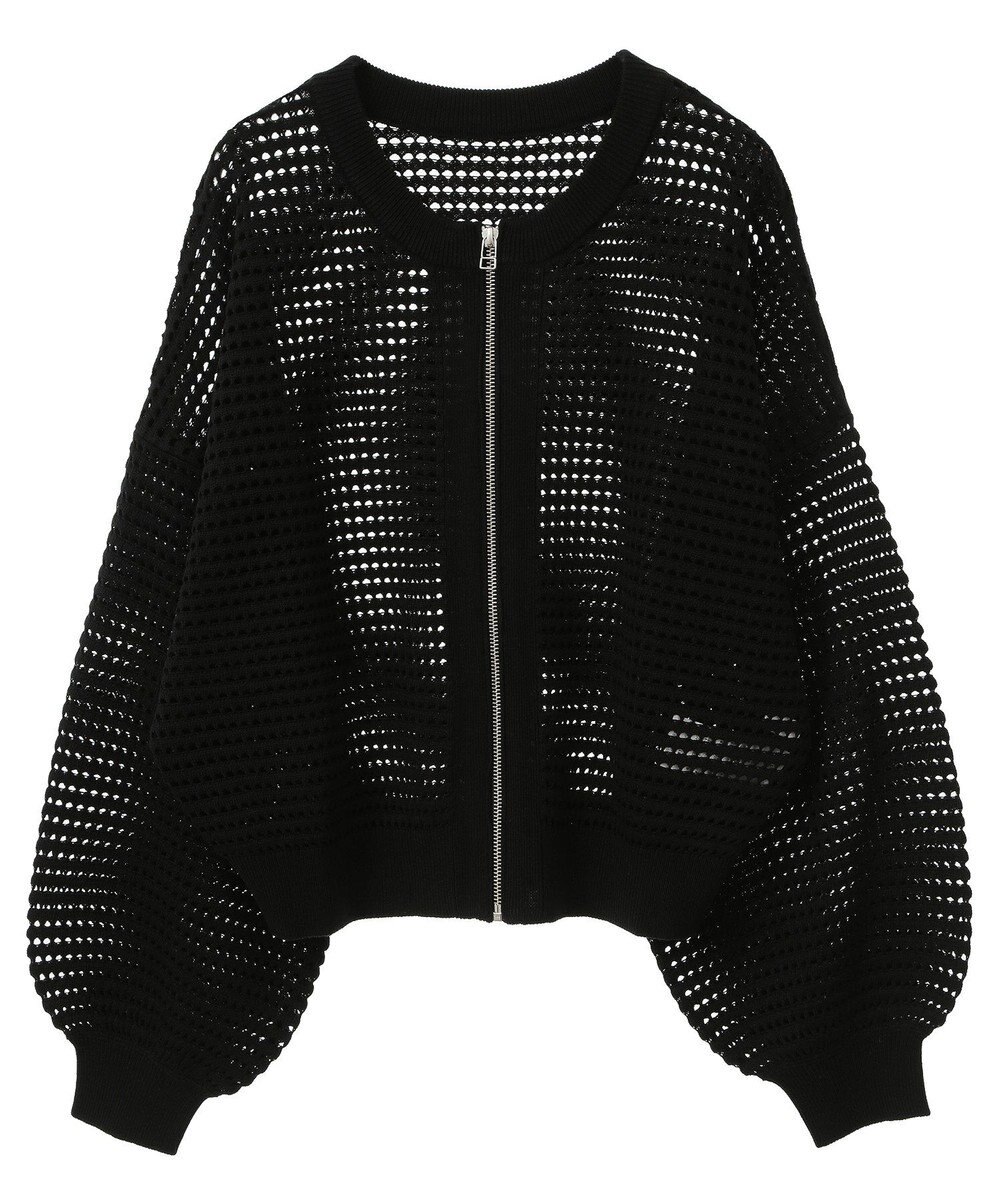 AMERICAN HOLIC ジップアップメッシュニットカーディガン 