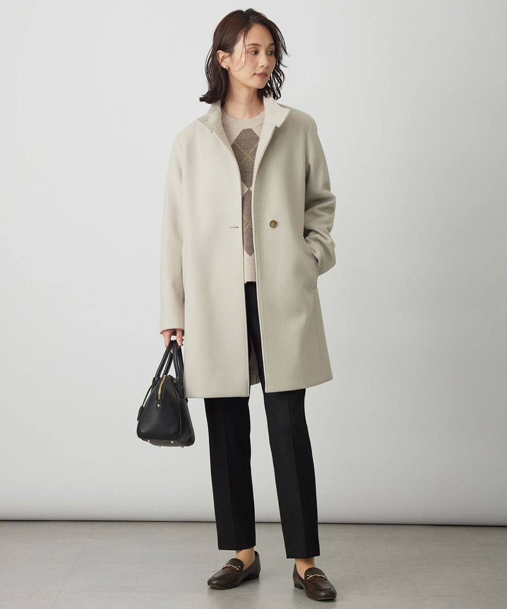 J.PRESS LADIES ショートビーバー スタンドカラー コート 