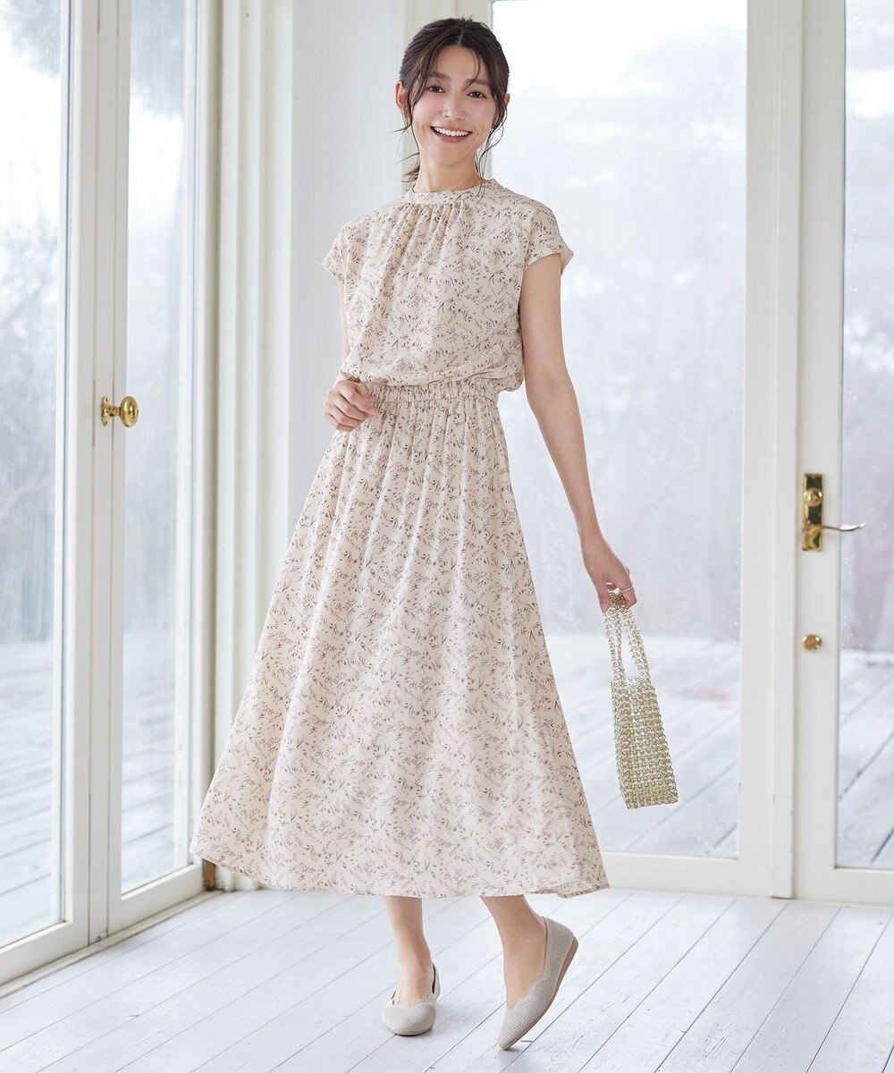Tiaclasse 【新色追加】花柄フレンチスリーブワンピース 
