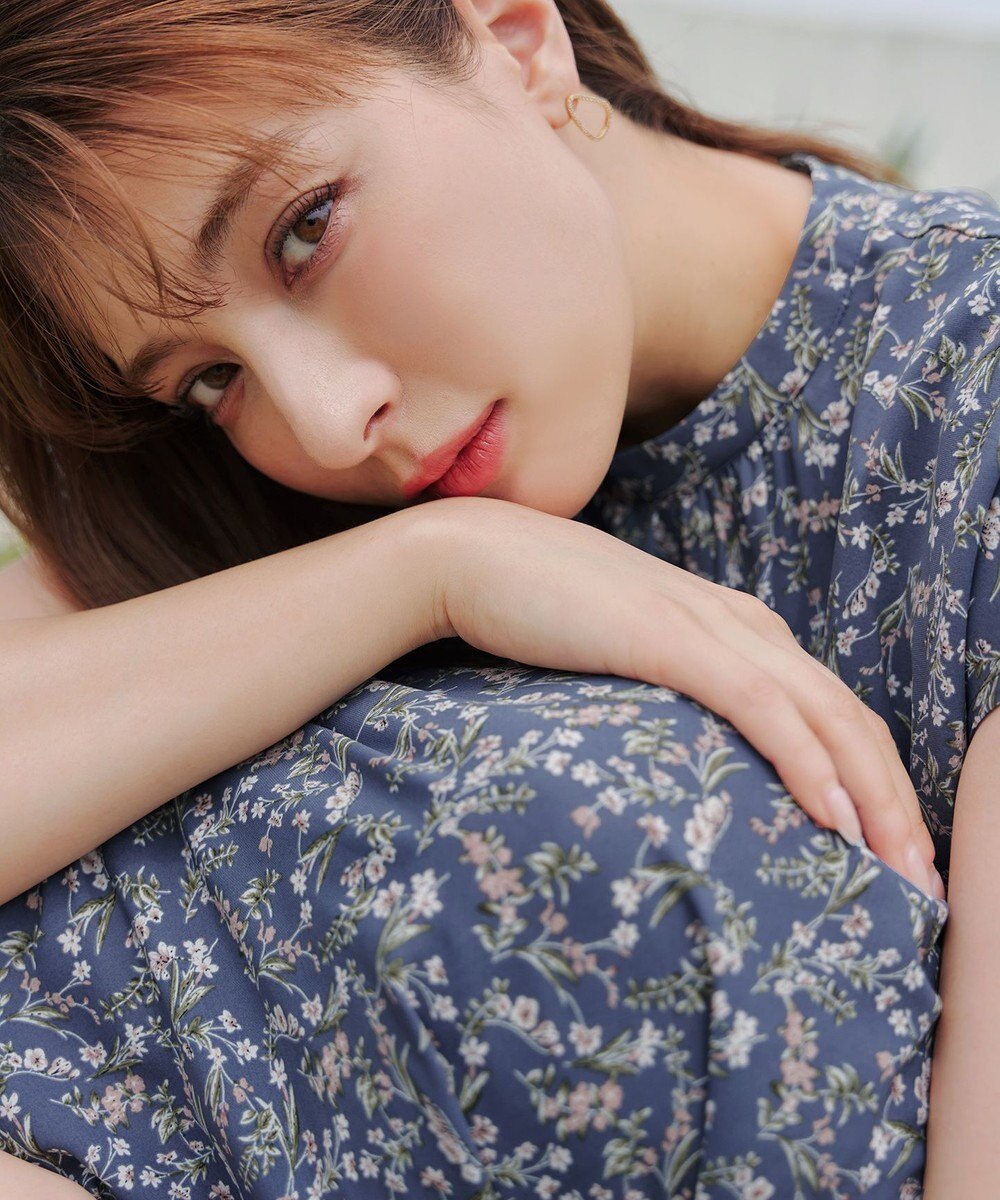 Tiaclasse 【新色追加】花柄フレンチスリーブワンピース 