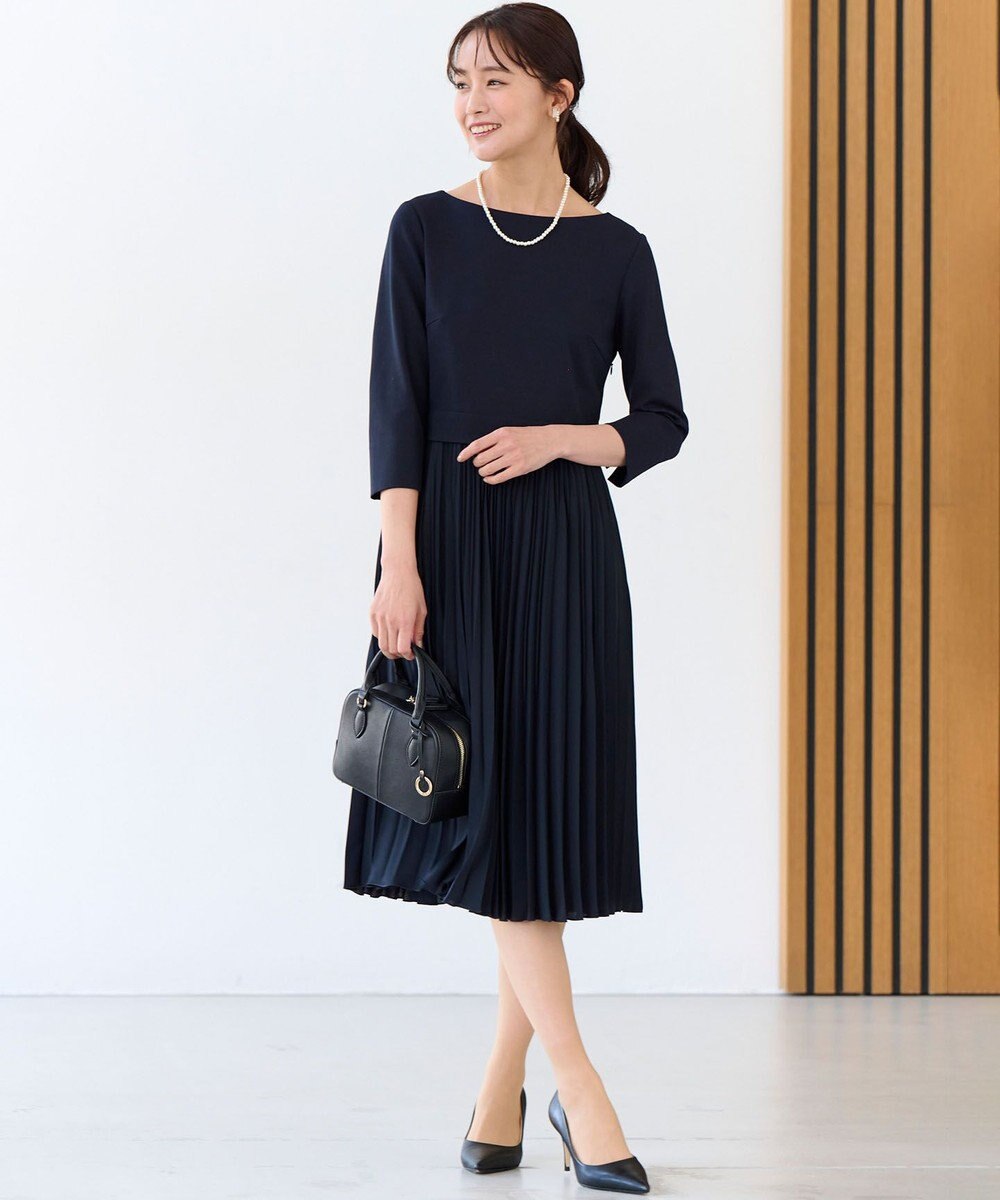 組曲 【KUMIKYOKU NAVY】ジャージーコンビプリーツ ワンピース 