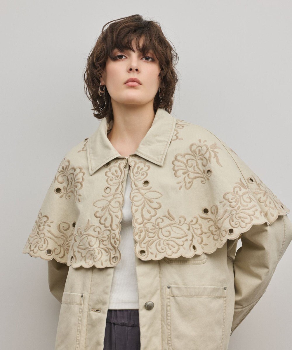 GRACE CONTINENTAL ケープ付カバーオールジャケット 