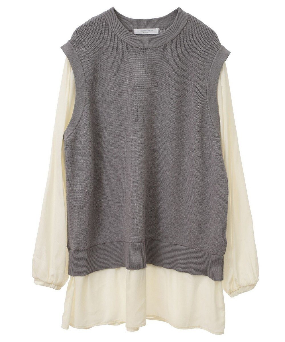 Green Parks 布帛ドッキングニットチュニック 