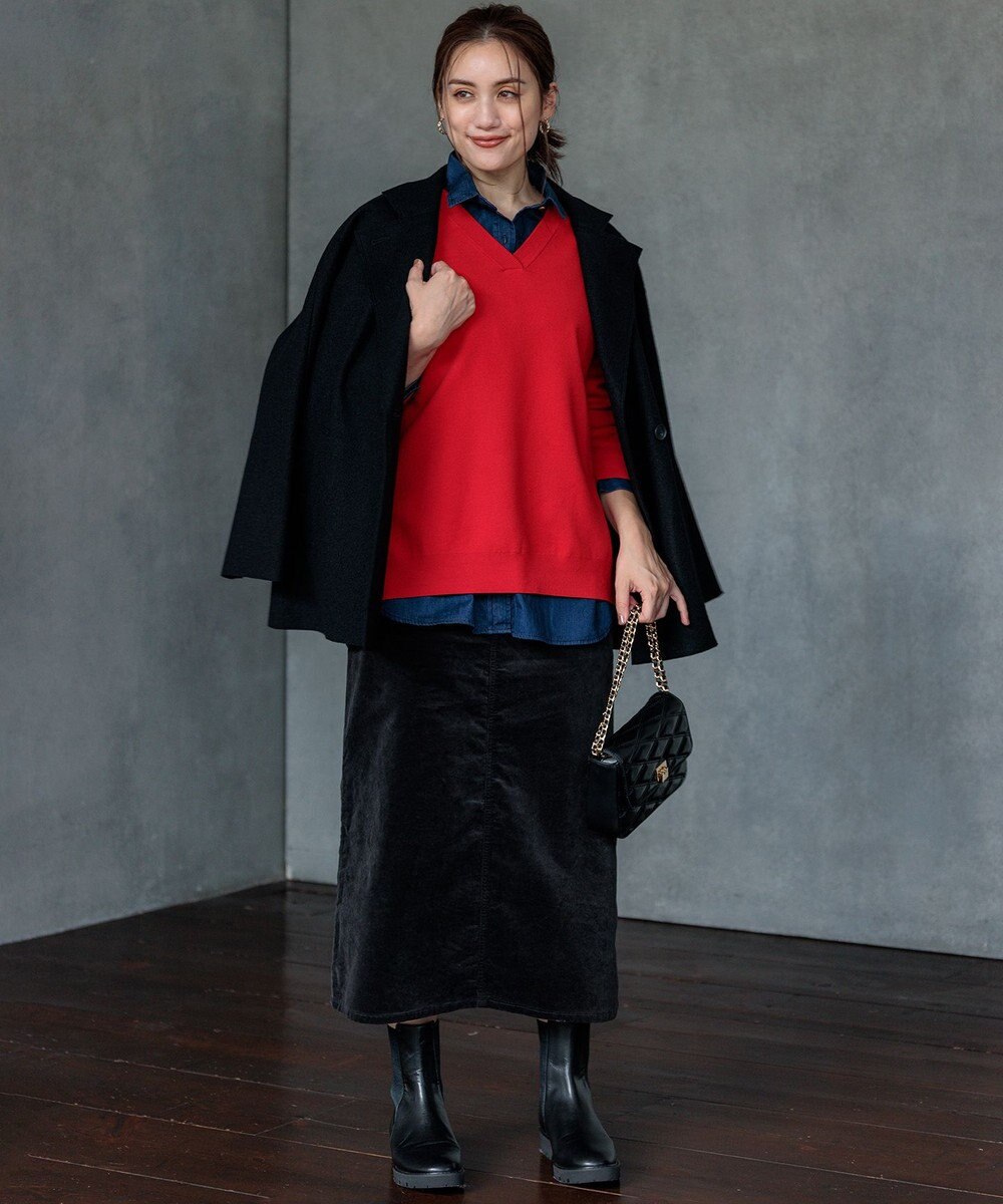 23区 L 【Lサイズ限定】ヴィスコースストレッチ Ｖネック ニット 