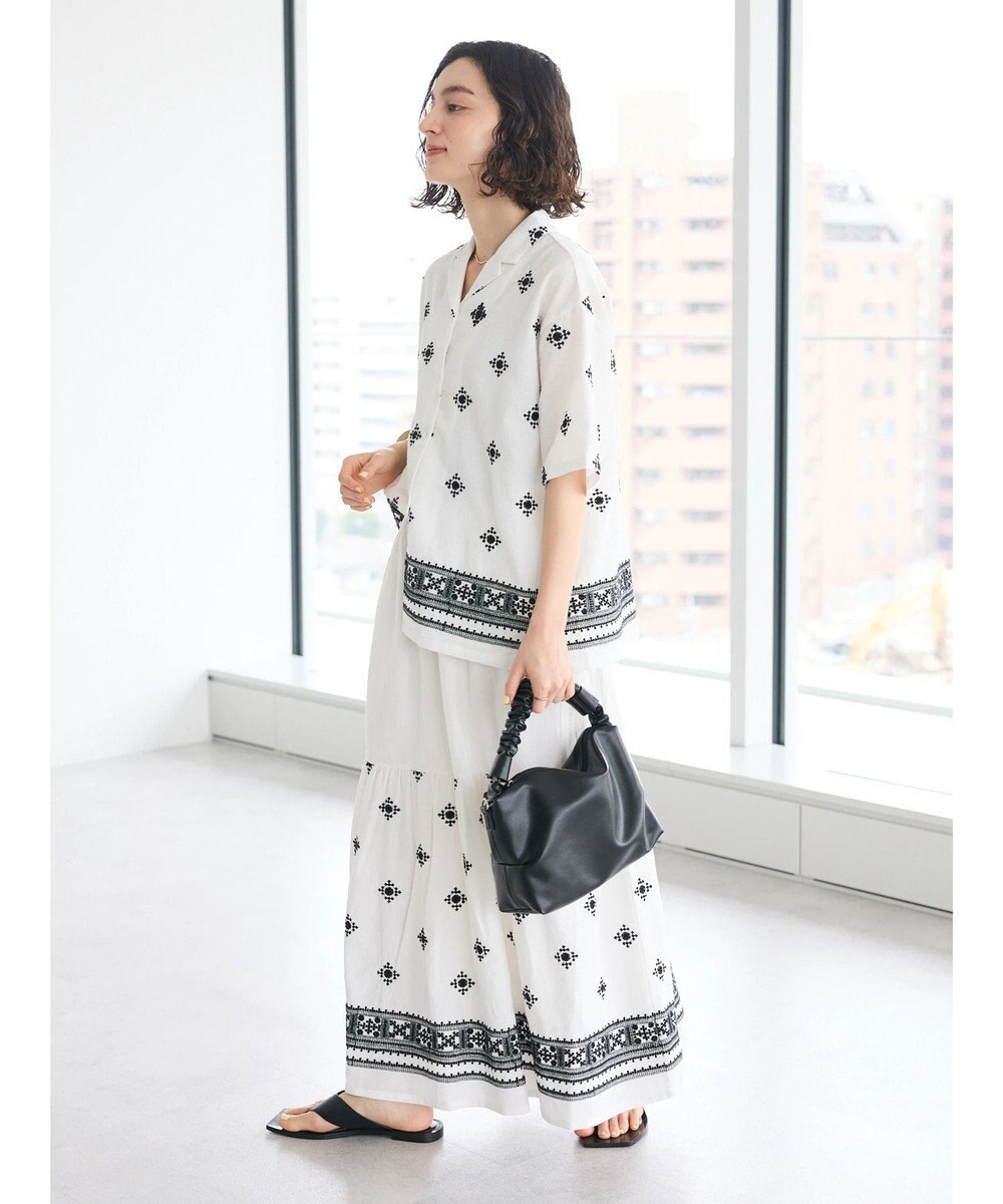 CRAFT STANDARD BOUTIQUE パネル刺繍開襟シャツ 