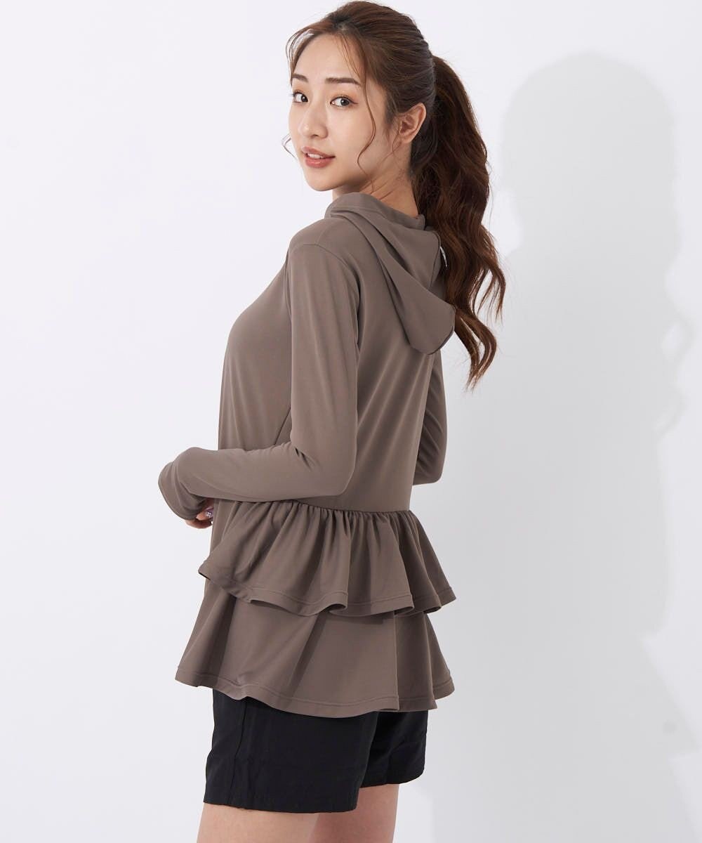 OP／FILA 【Ocean Pacific】バックフリルラッシュガード パーカー 