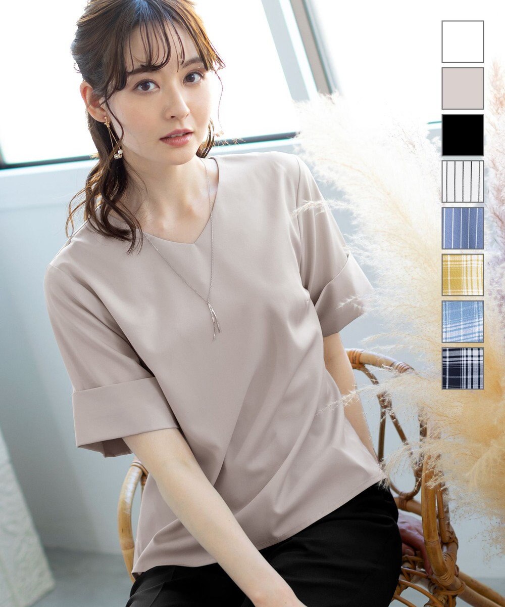 Tiaclasse 【洗える】ゆったりシルエットの幅広カフスブラウス 