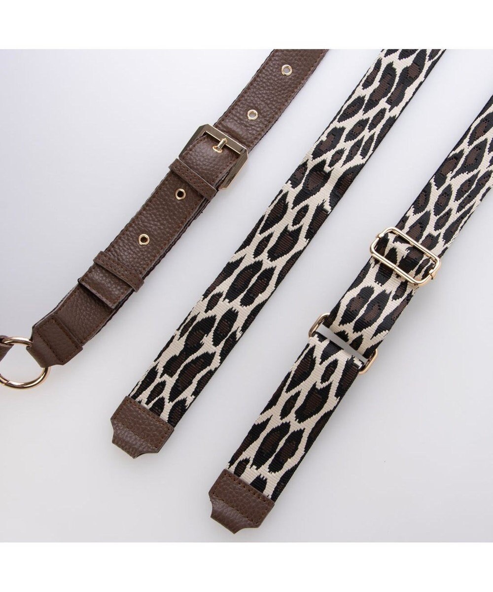 UNBILLION ペルケ perche / 牛革×ナイロンチェンジベルトキーチャームショルダー 