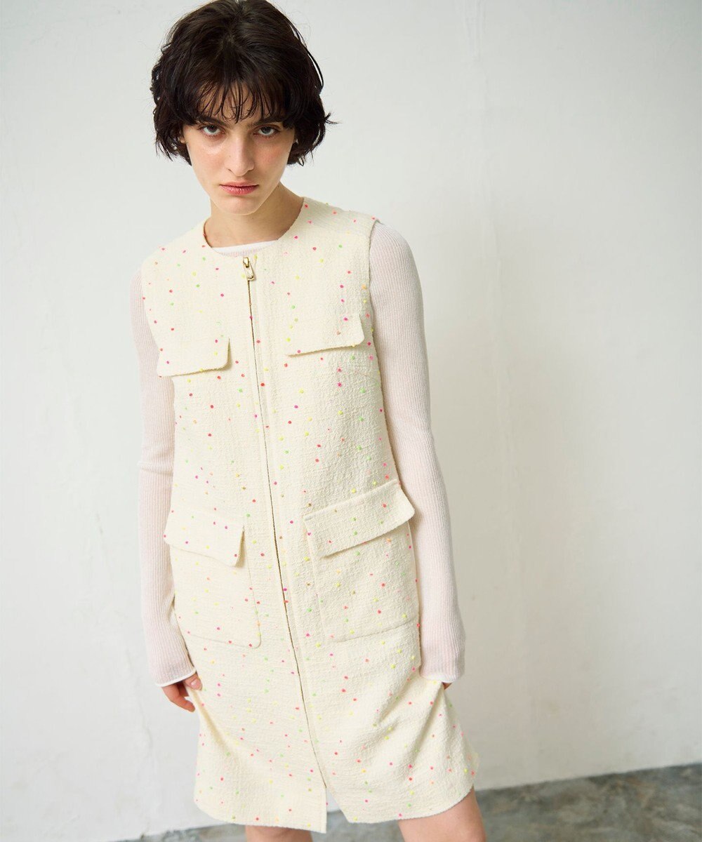 GRACE CONTINENTAL ネオンドットジャガードワンピース 