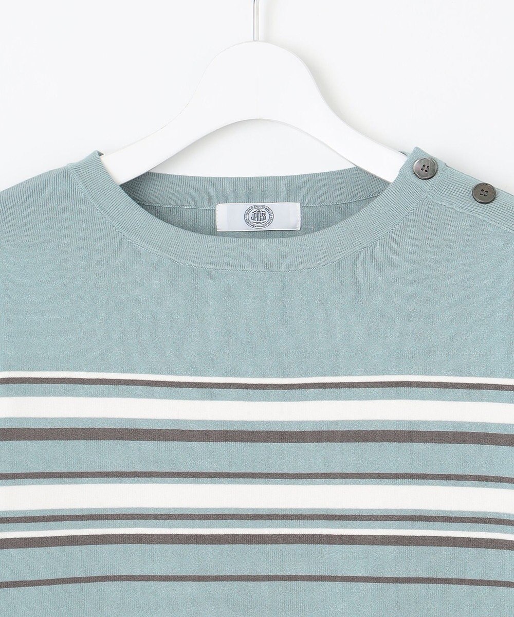 J.PRESS LADIES L 【洗える】RAYON STRETCH BORDER ボートネック ニット 