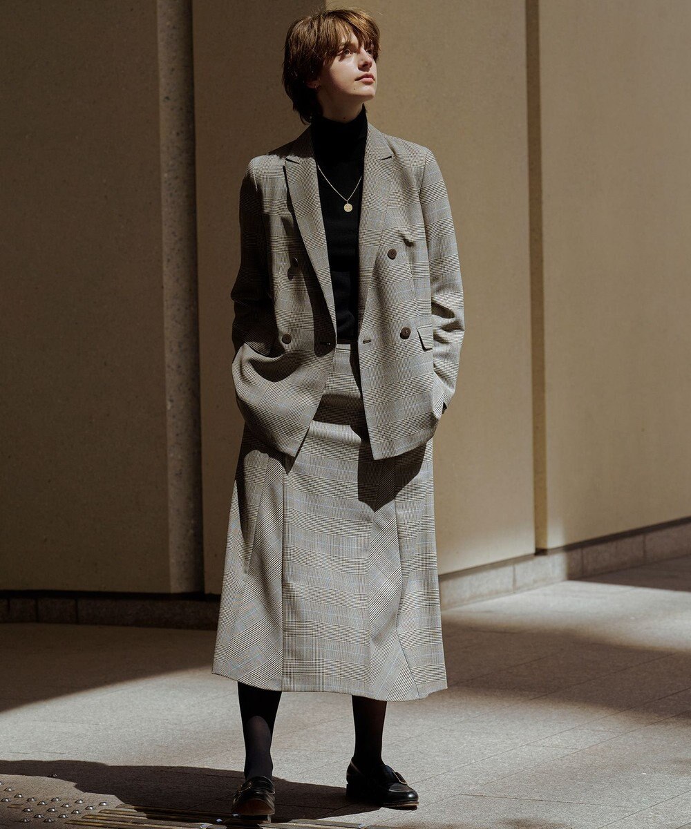 J.PRESS LADIES S モナベールツイル チェック ダブル ジャケット 