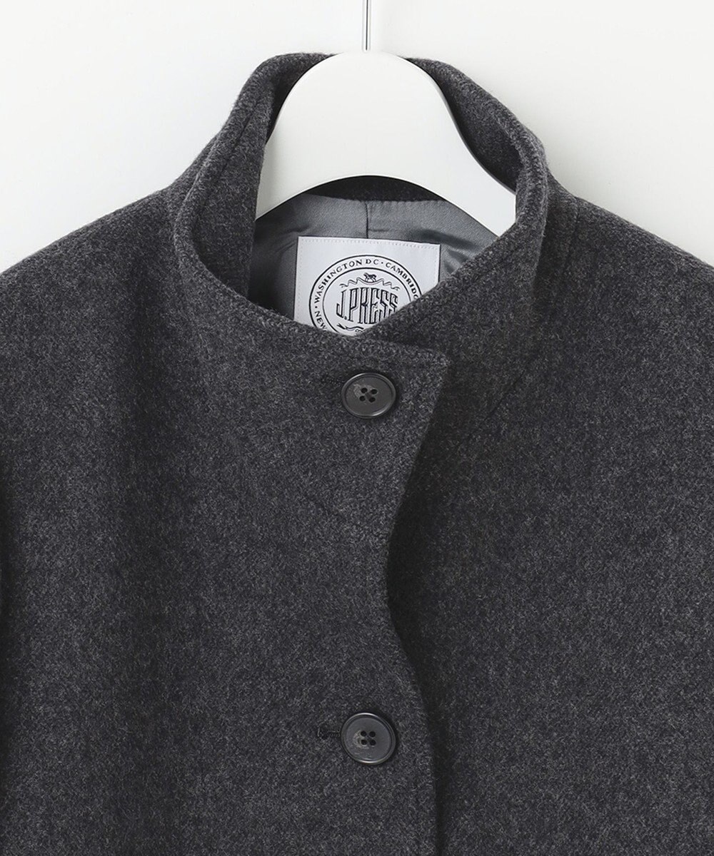 J.PRESS LADIES L ショートビーバー スタンドカラー コート 