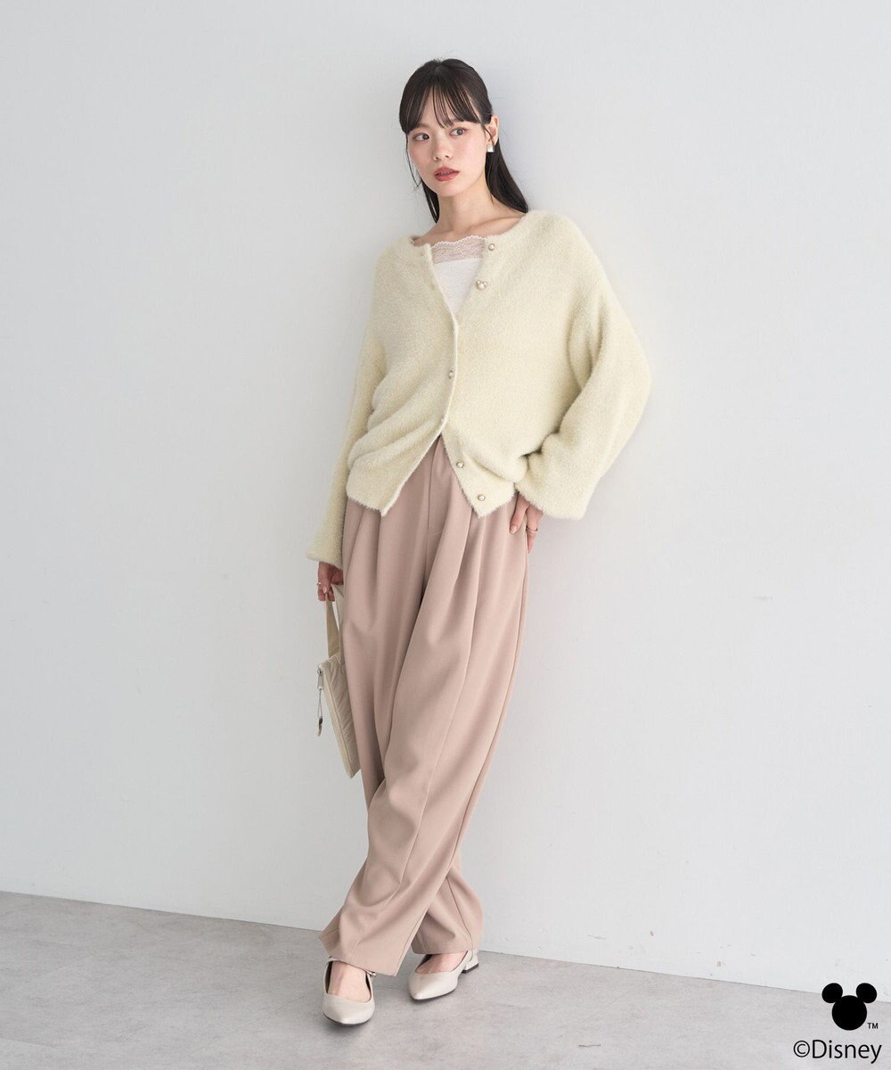 earth music&ecology 【予約】Disney/ポイントミッキーラメシャギーカーデ 