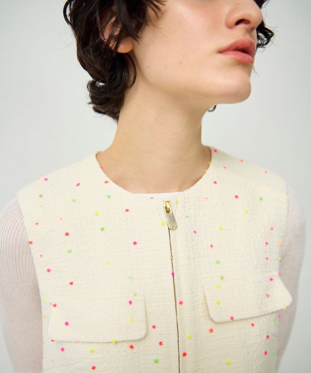 GRACE CONTINENTAL ネオンドットジャガードワンピース 