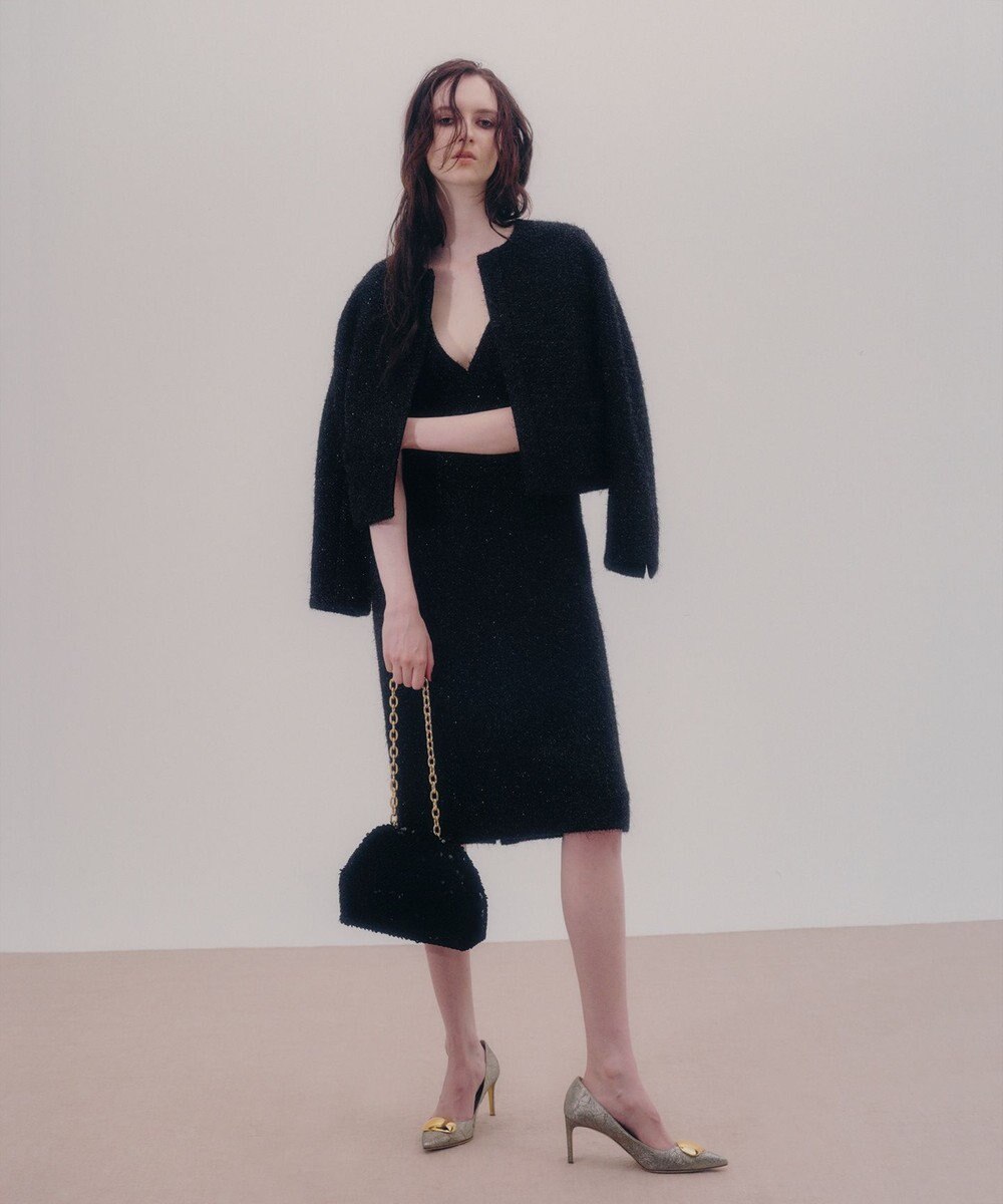 GRACE CONTINENTAL ラメシャイニーコクーンジャケット 