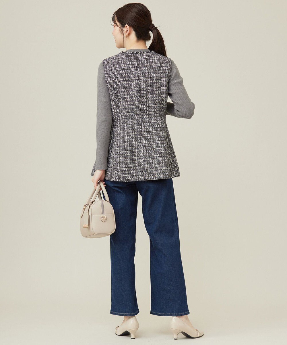 ANY SIS ファンシーツイードペプラム ジレ 