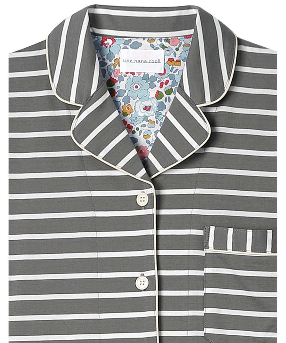 une nana cool 【綿100％】やわらか天竺ボーダー半袖パジャマ MADE WITH LIBERTY FABRIC 