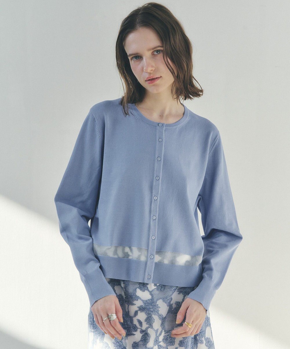 YECCA VECCA シアーMIXカーディガン 