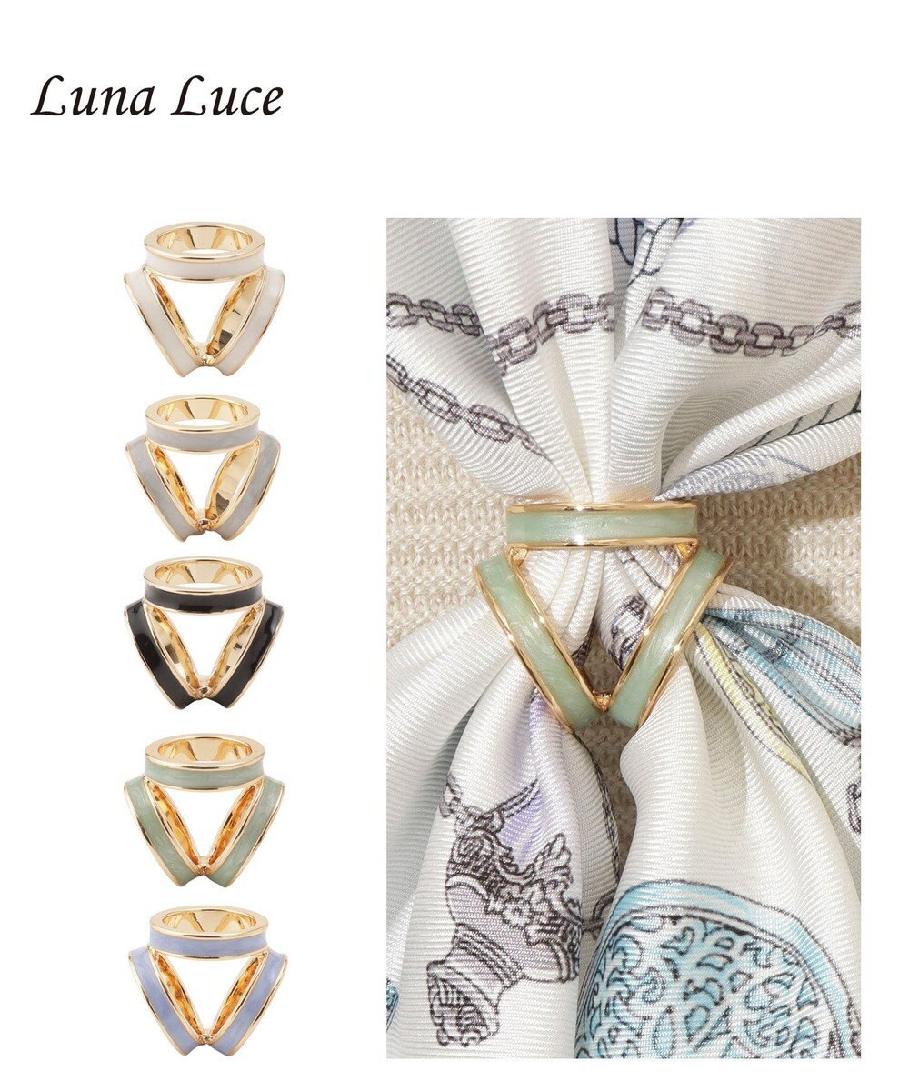 MOONBAT Luna Luce(ルナルーチェ)スカーフリング パール調 3Ring お手持ちのスカーフを通すだけ ギフト 