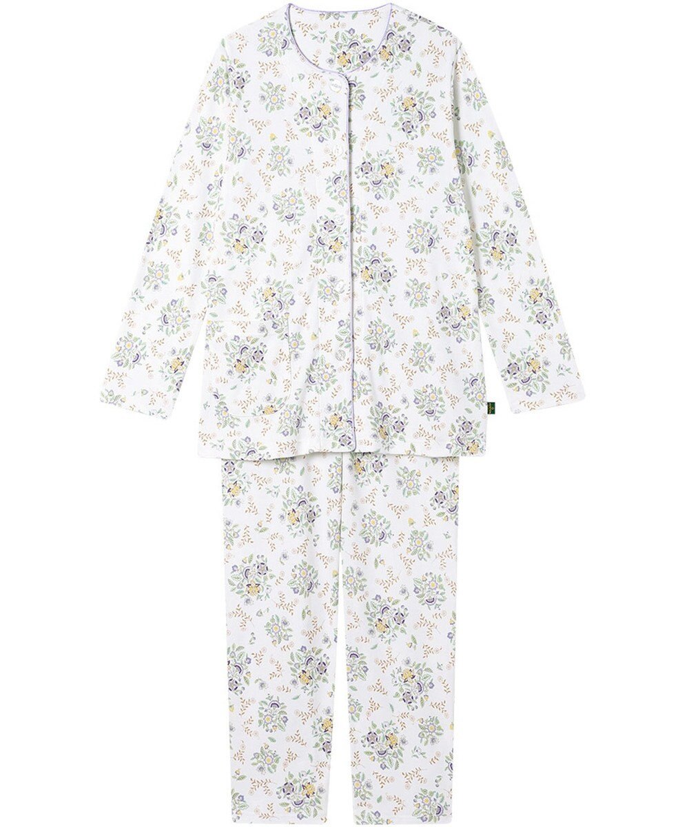 WACOAL ワコール_リラックス＆スリープ パジャマ 綿100%(本体) あったか 長袖 長ズボン ミントン レディース NDW456 /ワコール 