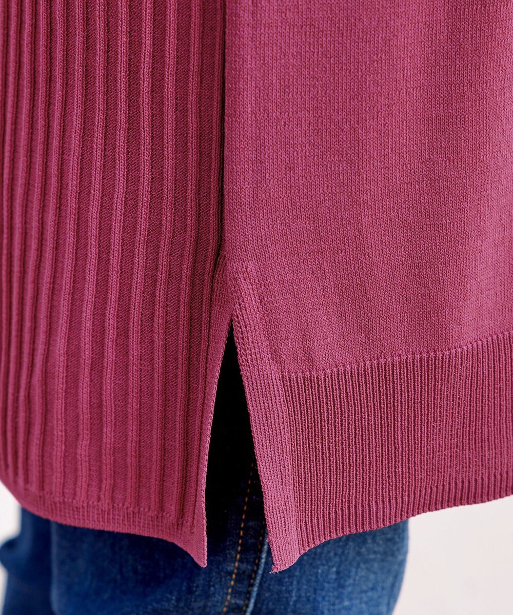 Tiaclasse 【洗える】バックリブプリーツ編みロングカーディガン 