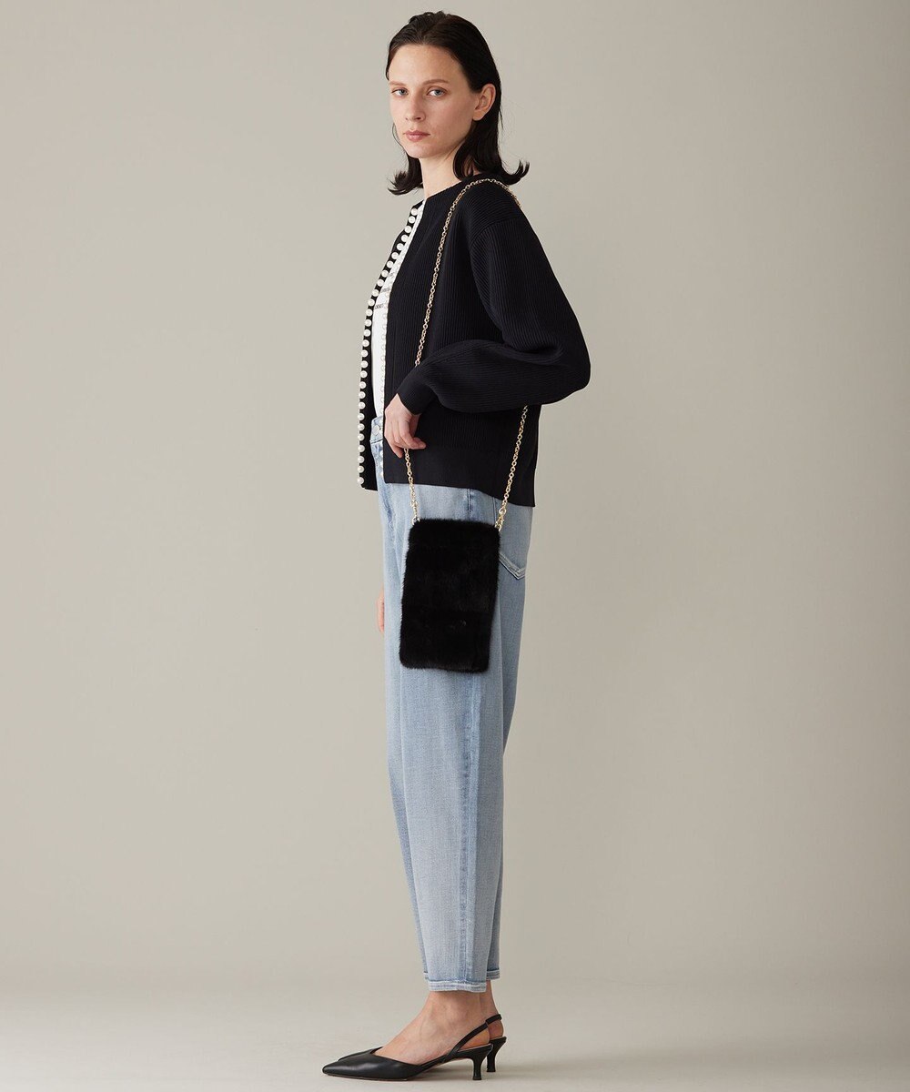 自由区 L 【洗える】パールディティールニット カーディガン 