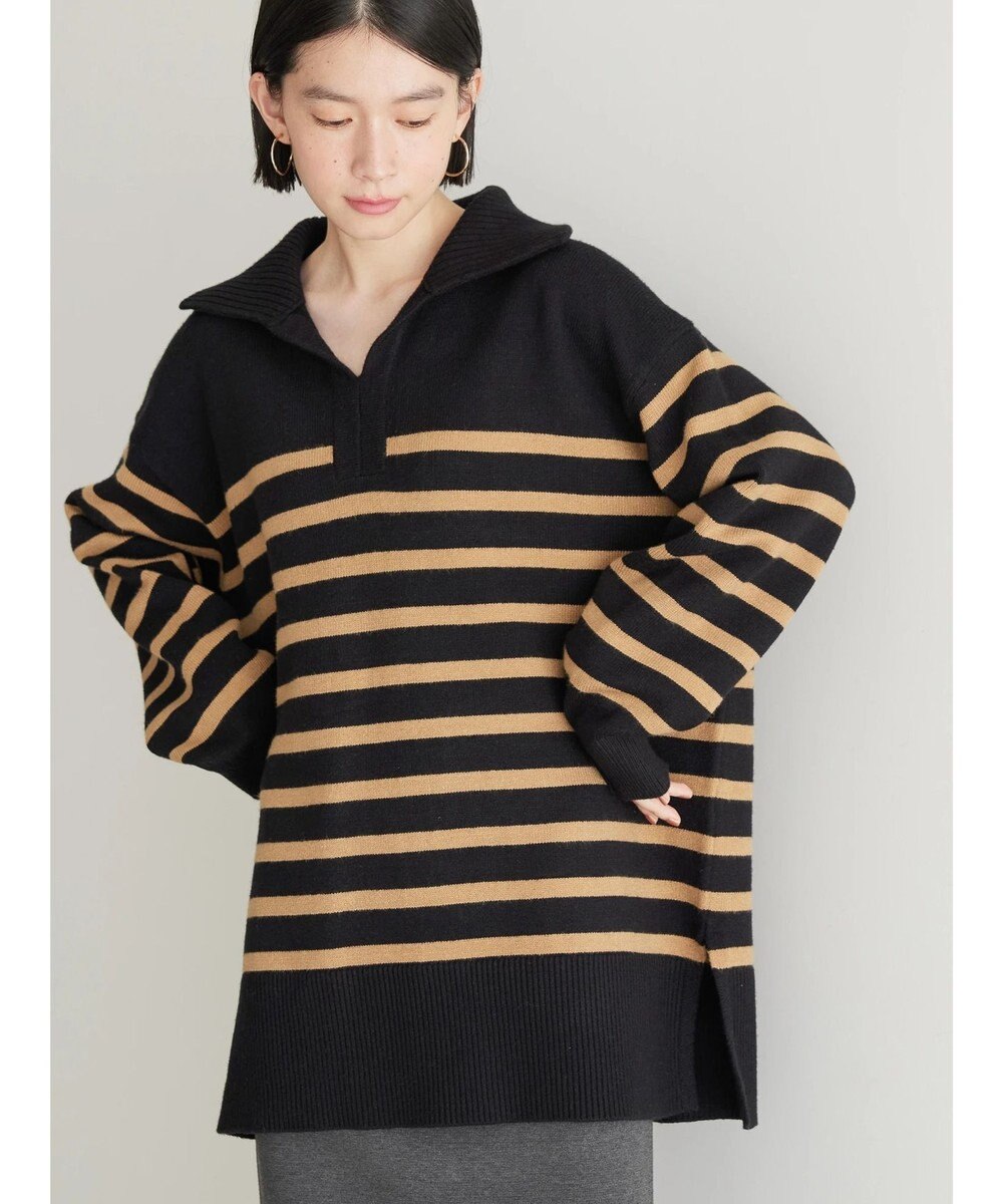 AMERICAN HOLIC バイパチ衿付きニットチュニック 