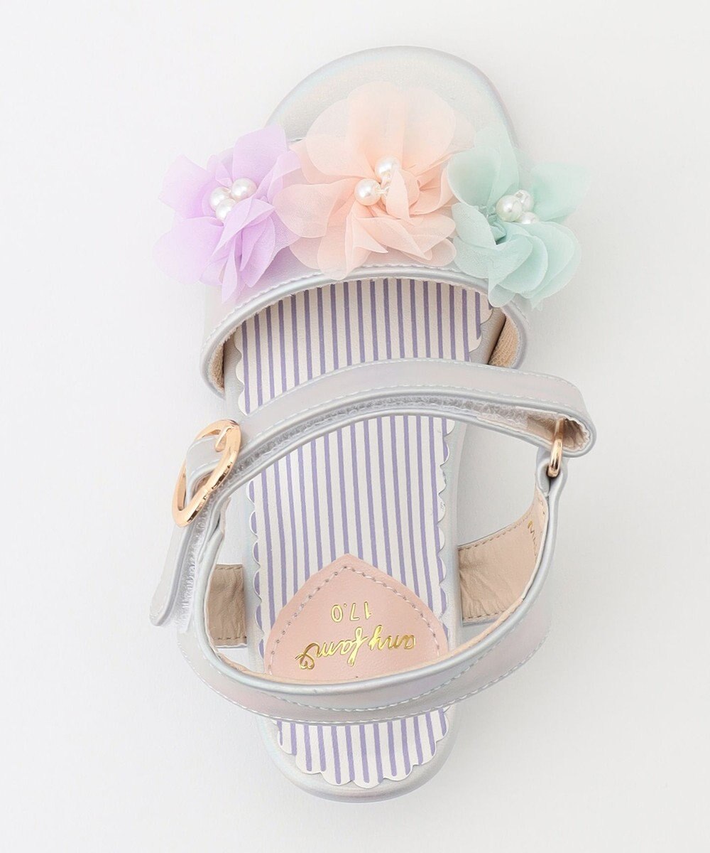 ANY KIDS フラワー ヒール サンダル 